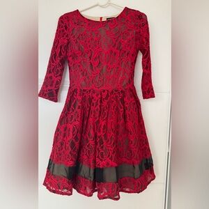 Dolce & Gabbana Vintage Red Lace Dress